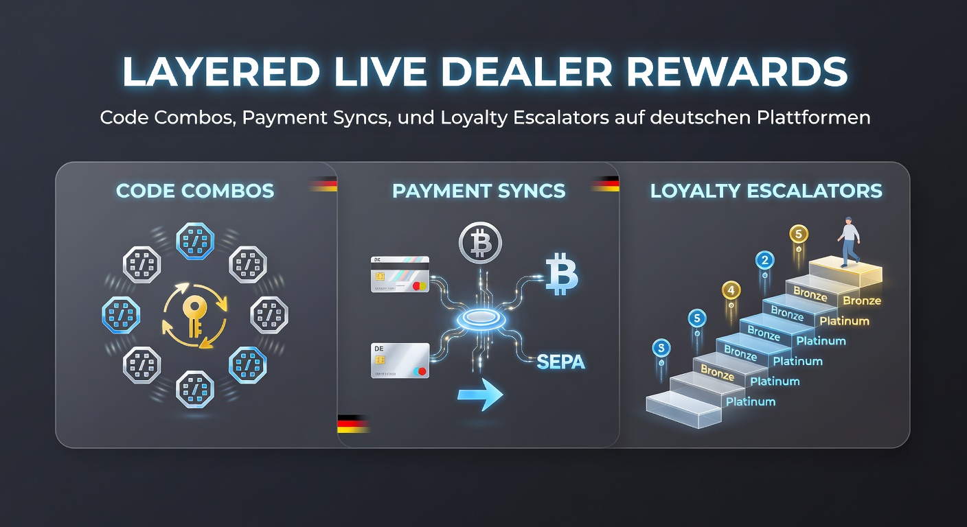 Detaillierte Darstellung einer Loyalty-Eskalator-Skala mit Code-Eingaben und synchronisierten Zahlungsikonen auf einer deutschen Online-Casino-Oberfläche