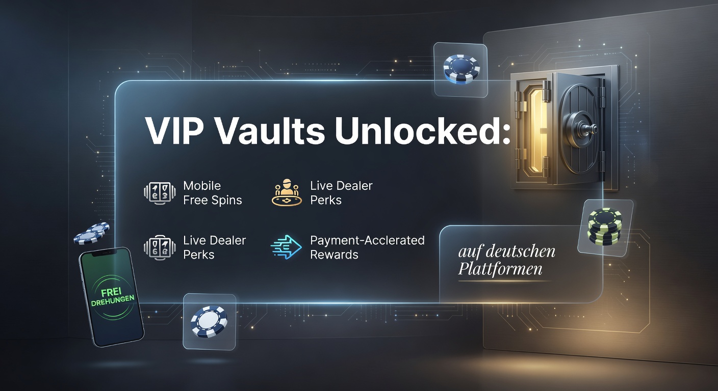 Smartphone mit Casino-App zeigt rotierende Freispiele und VIP-Symbole auf einem modernen deutschen Online-Casino-Display